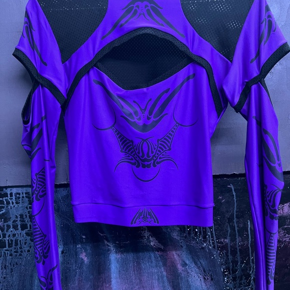 DANE 3001 Purple Cyber Aesthetic Slash Top London - Picture 2 of 11